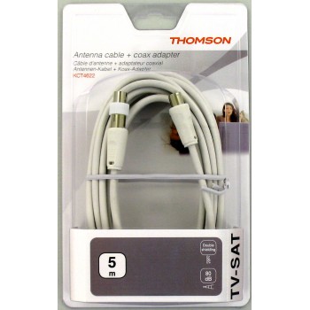 Adaptateur antenne autoradio THOMSON CABLE ANT.COAX 9,52 M/F 80DB BC 5,00M